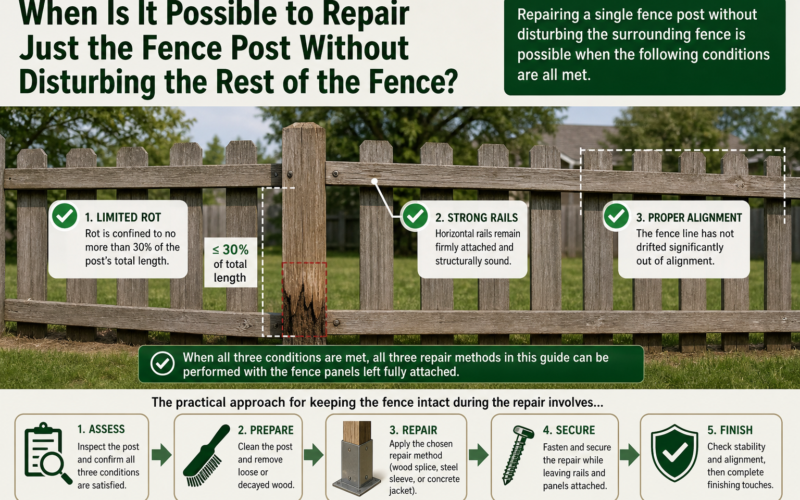 How to Fix a Rotted Fence Post: Step-by-Step DIY Repair Guide (Without Replacing the Whole Fence)