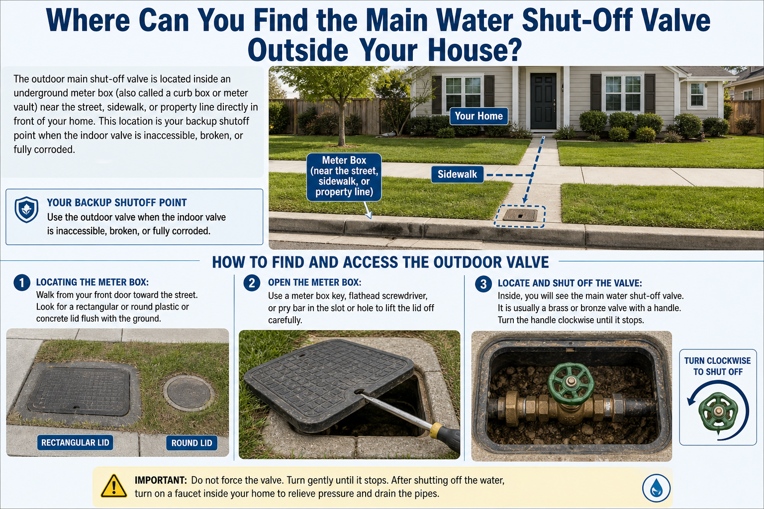 Where Can You Find the Main Water Shut-Off Valve Outside Your House?