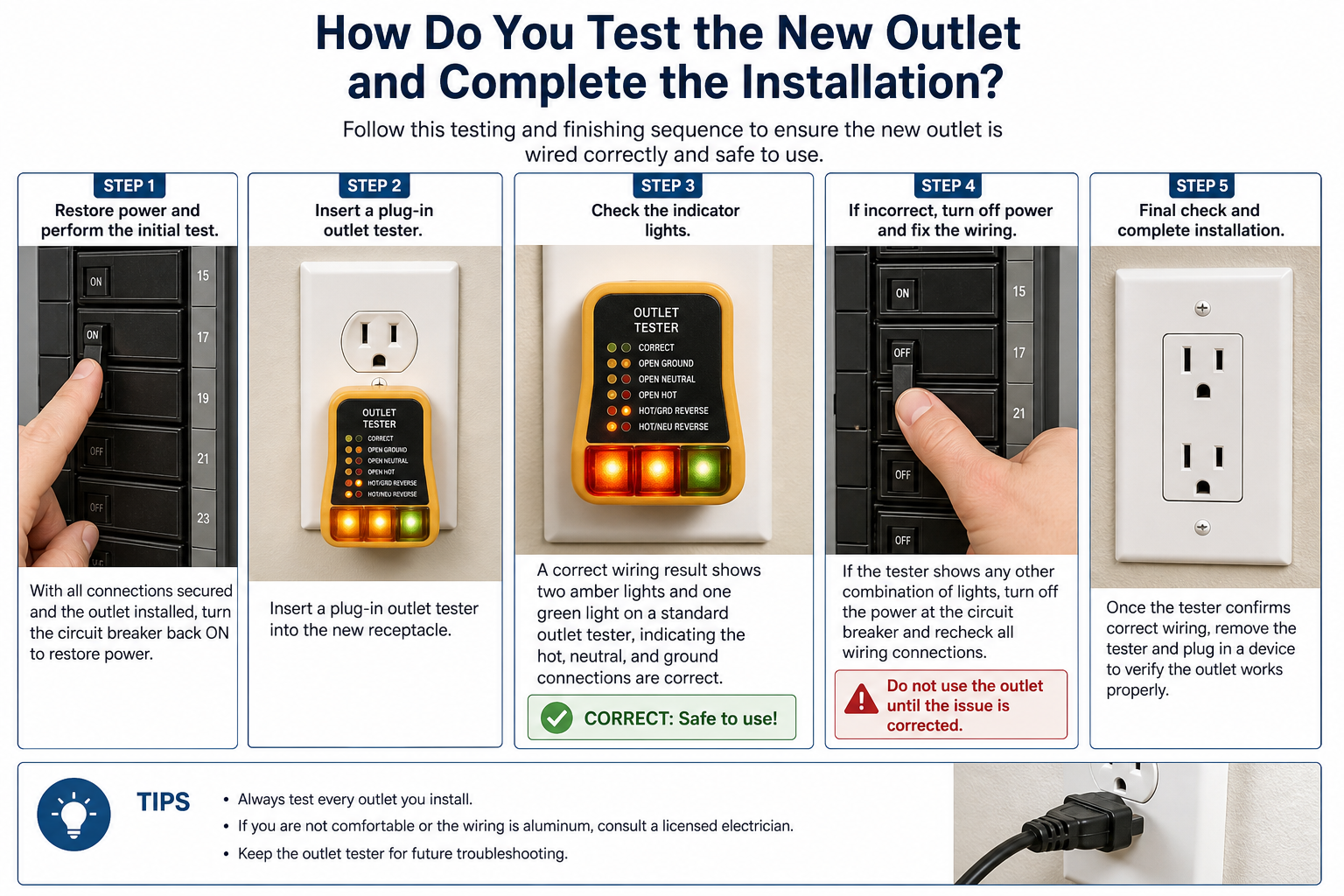 How Do You Test the New Outlet and Complete the Installation?