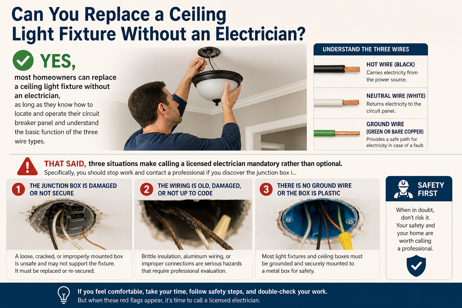 Can You Replace a Ceiling Light Fixture Without an Electrician?