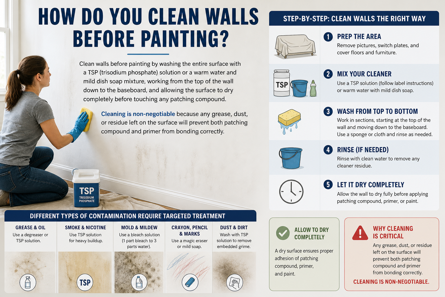 How Do You Clean Walls Before Painting?