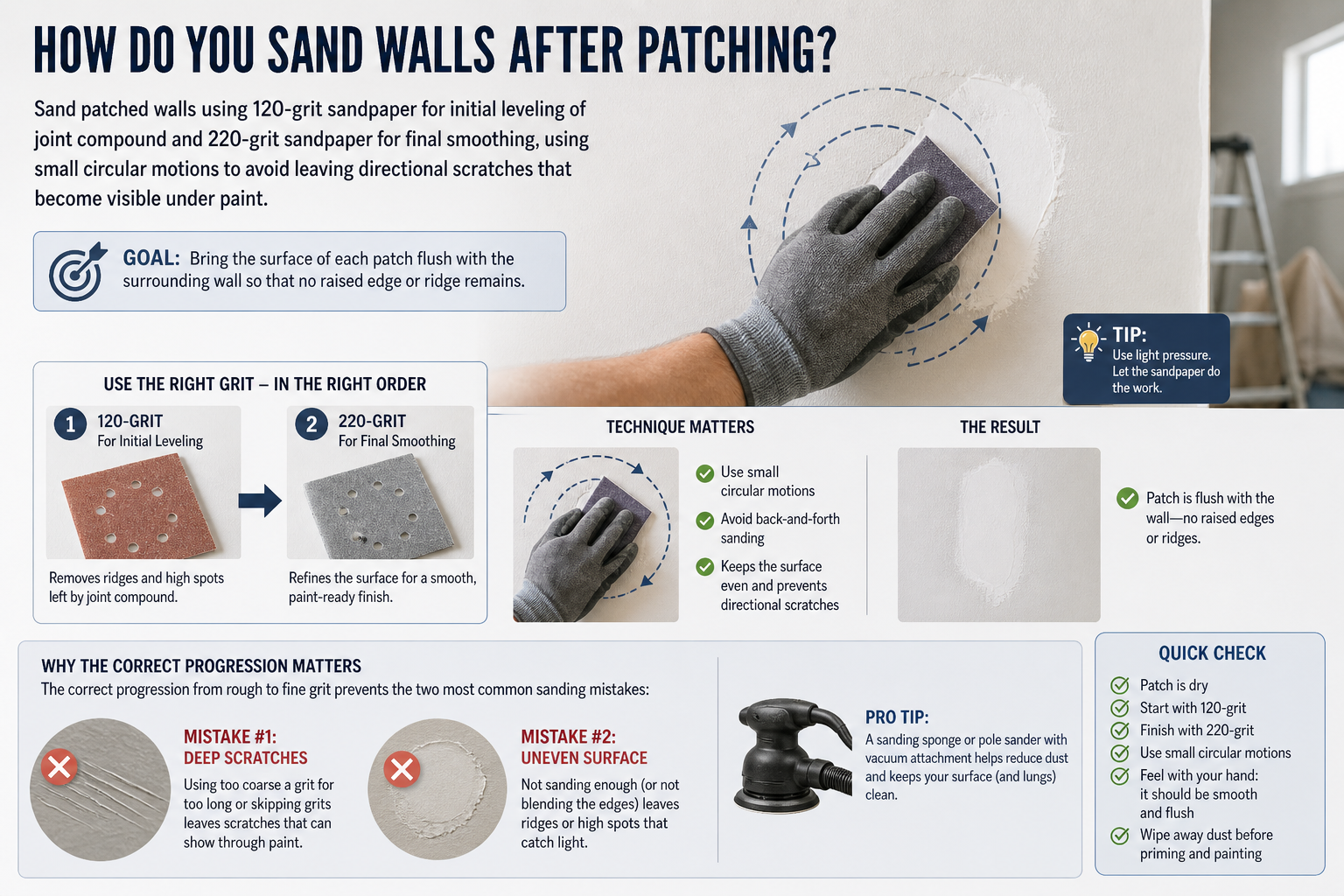 How Do You Sand Walls After Patching?