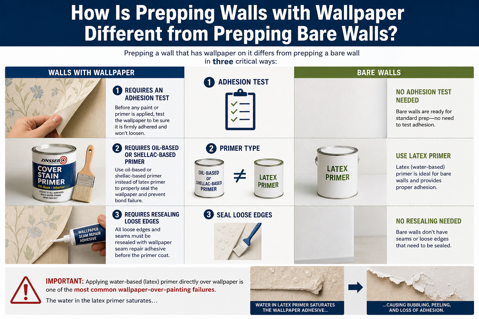 How Is Prepping Walls with Wallpaper Different from Prepping Bare Walls?