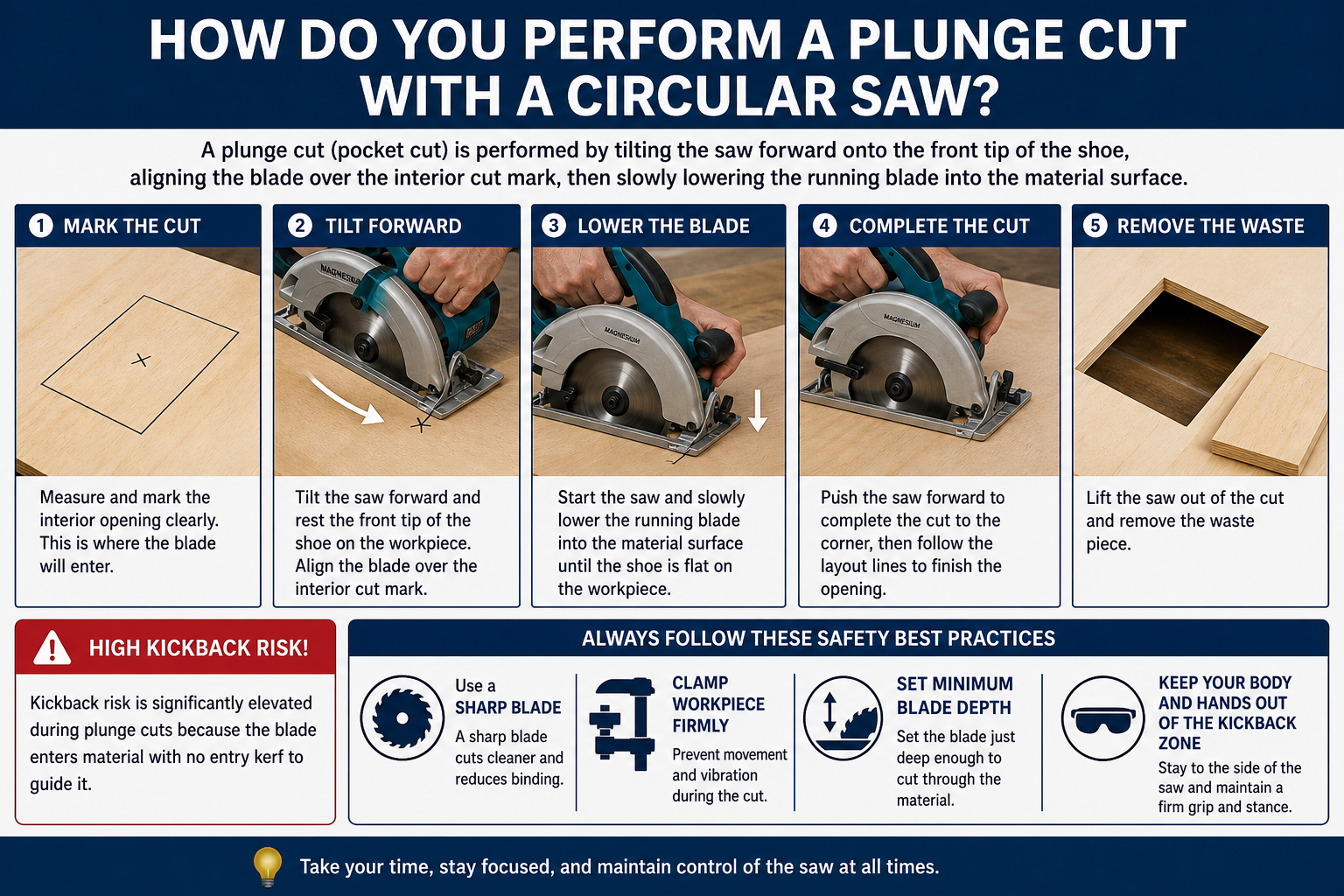 How Do You Perform a Plunge Cut with a Circular Saw?