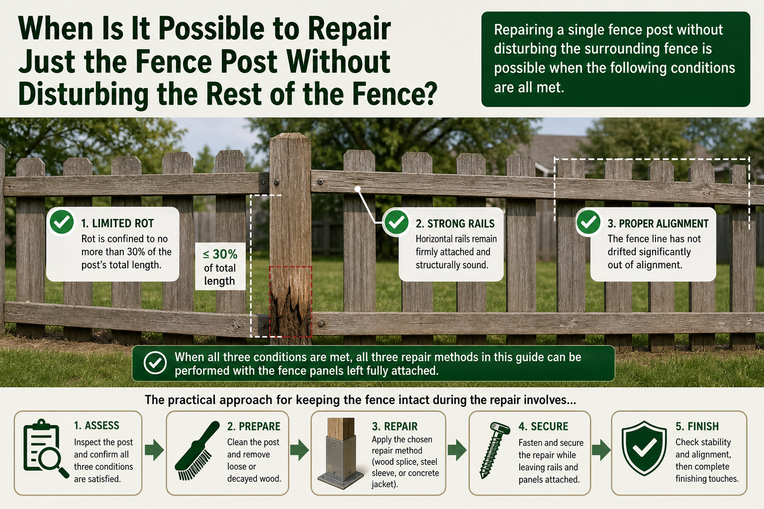 When Is It Possible to Repair Just the Fence Post Without Disturbing the Rest of the Fence?