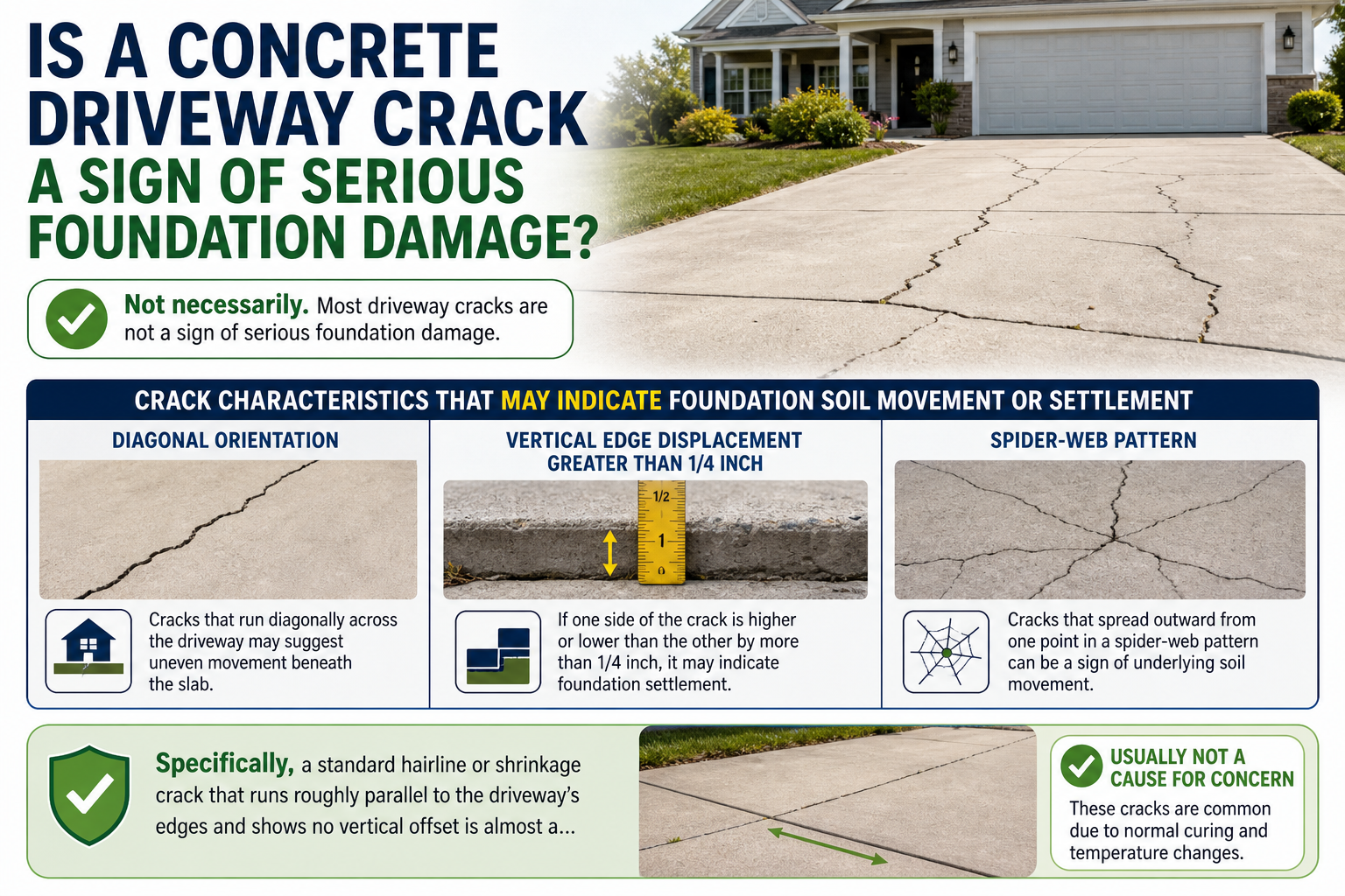 Is a Concrete Driveway Crack a Sign of Serious Foundation Damage?