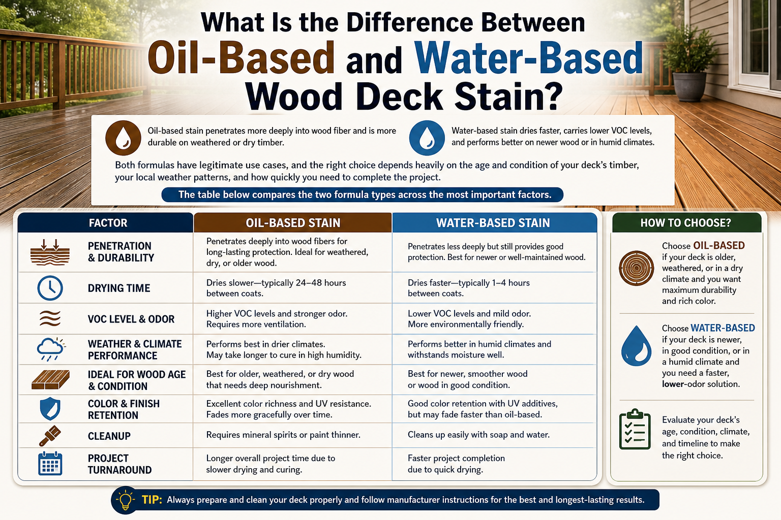 What Is the Difference Between Oil-Based and Water-Based Wood Deck Stain?