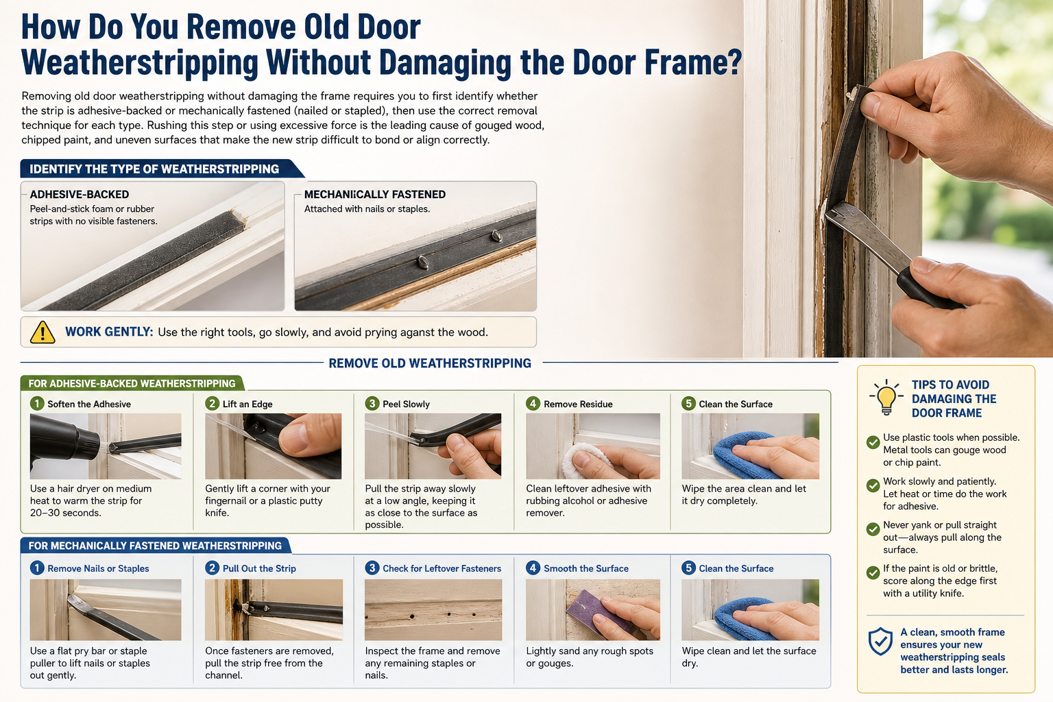 How Do You Remove Old Door Weatherstripping Without Damaging the Door Frame?