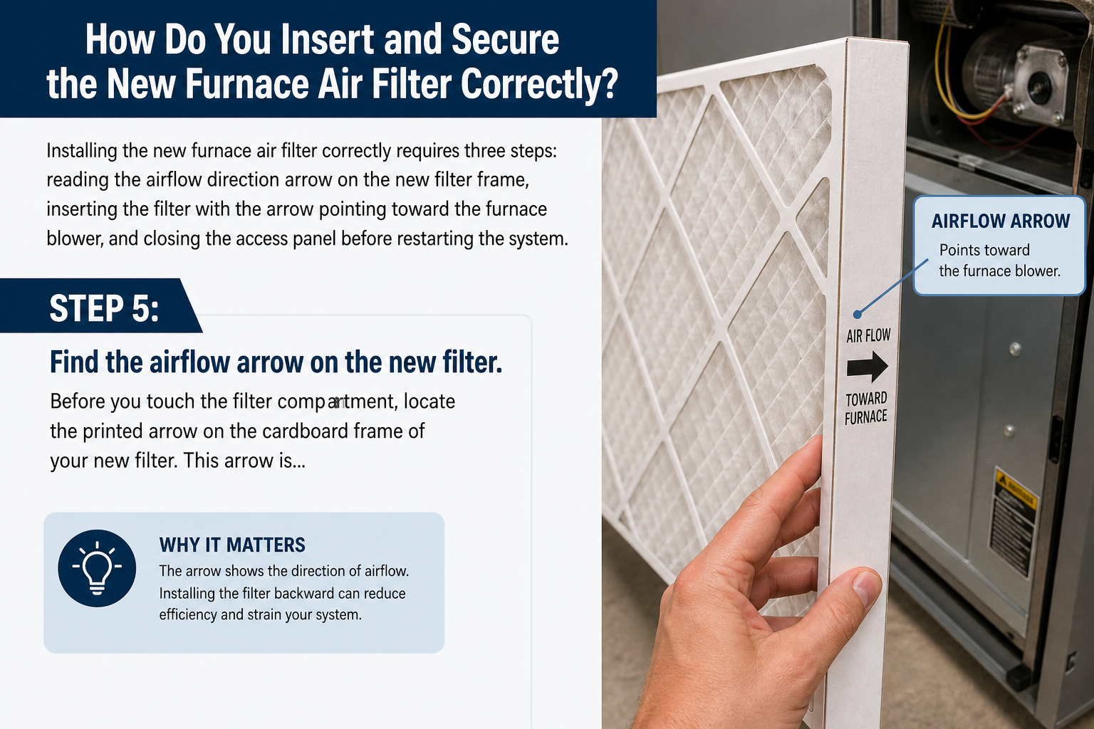 How Do You Insert and Secure the New Furnace Air Filter Correctly?